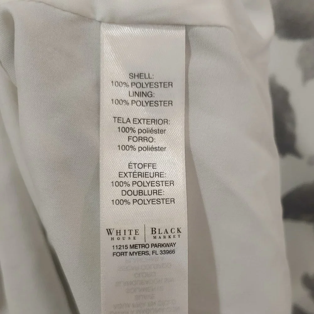 White House Black Market Abstract Leaf Print Sleeveless Lined Blouse (S) - Picture 4 of 4